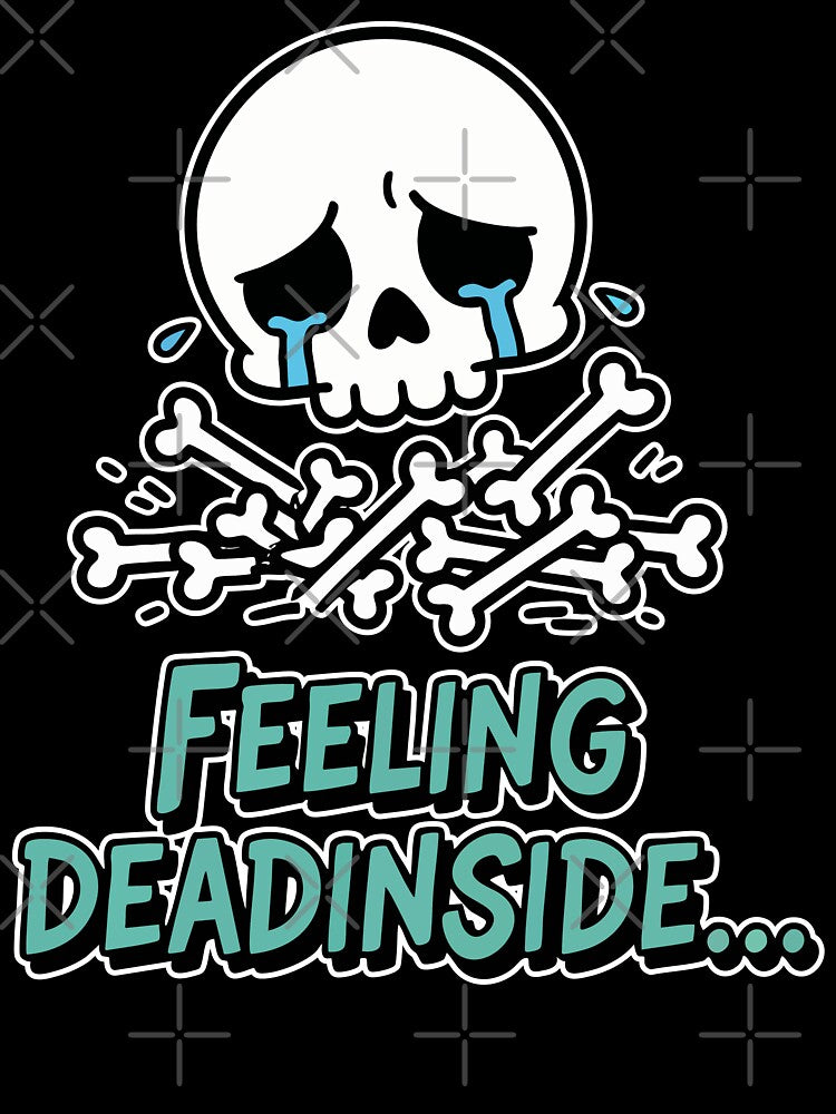 Feeling Dead Inside Crying Skull Cartoon by Taridesign