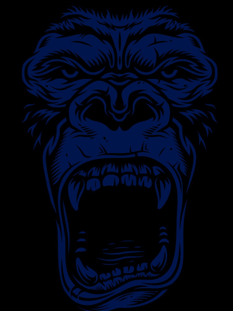 Face of gorilla on blue by PherppaXz