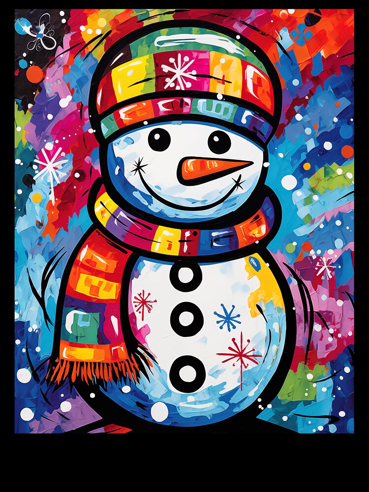 Hippie Snowman Pop Art Style by MCGrafxStudio