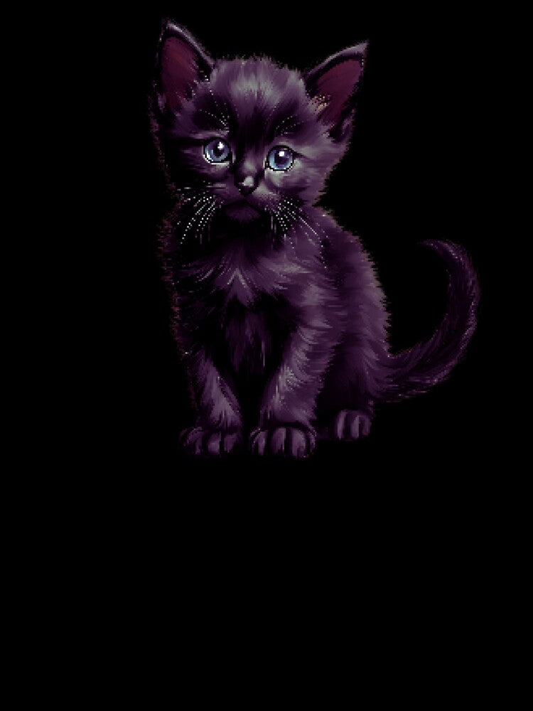 Pixel art blac cat by AlinaMalina24