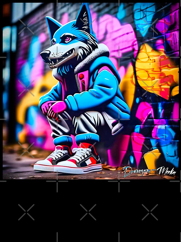 Urban graffiti street art Wolf by Drone-tees
