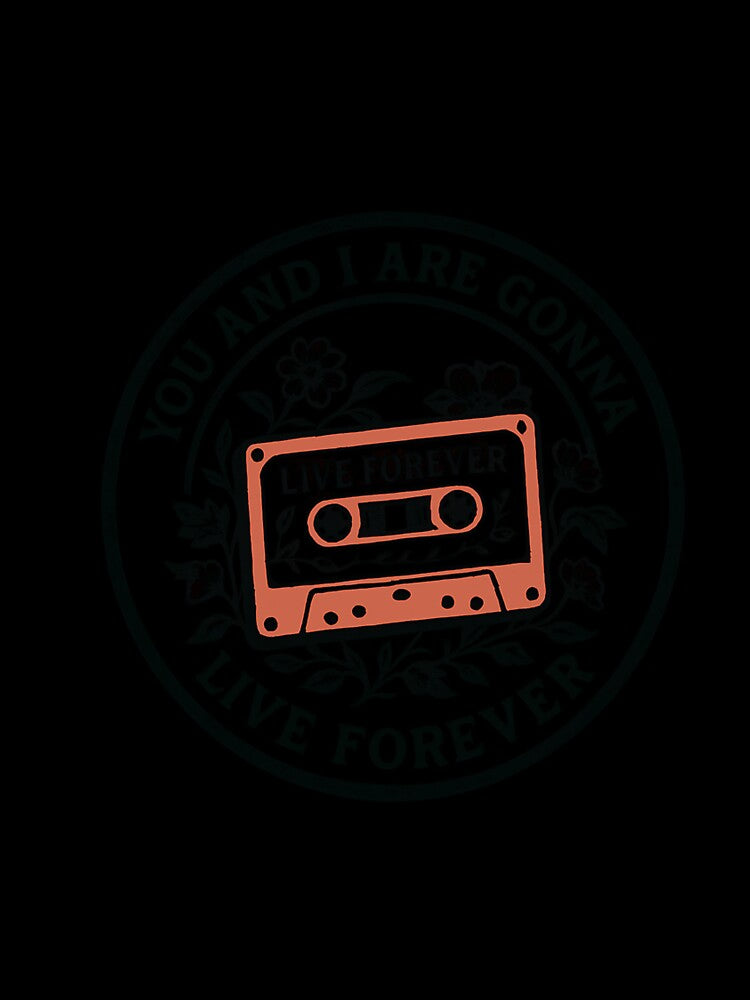 Live Forever - Oasis-Themed Cassette Tape And Floral Design by parrisknpa