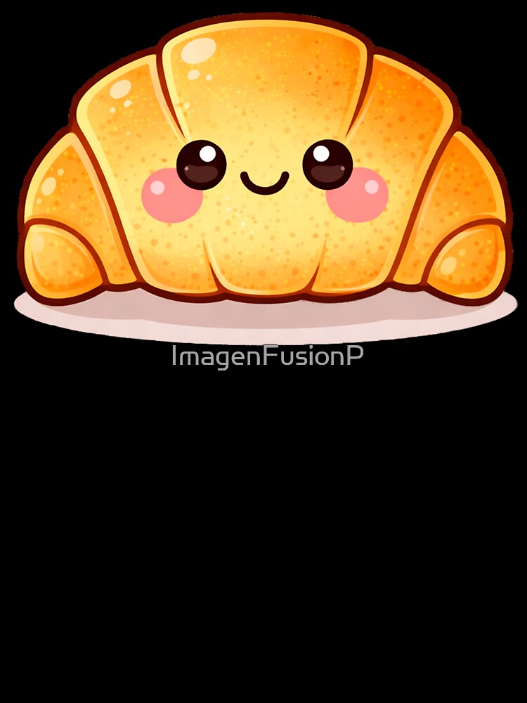 Kawaii Croissant Cute Food Character by ImagenFusionP