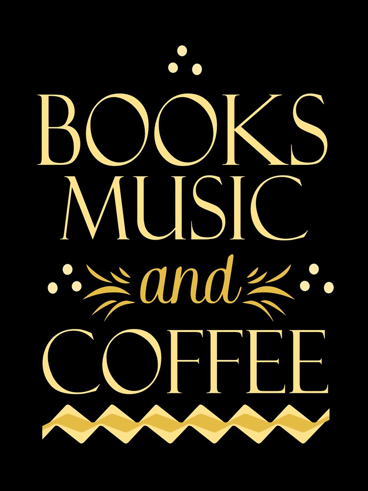 BOOKS MUSIC AND COFFEE Slim Fit by KennethFeke
