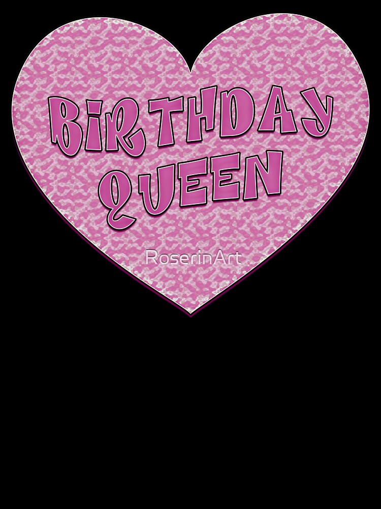 Birthday Queen Animal Print Heart by RoserinArt