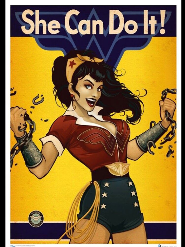 "She Can Do It!" Design - Retro Style - Female Empowerment by Hipatye26