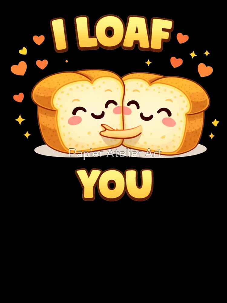 I Loaf You Cute Bread Pun by Papier Atelier Art
