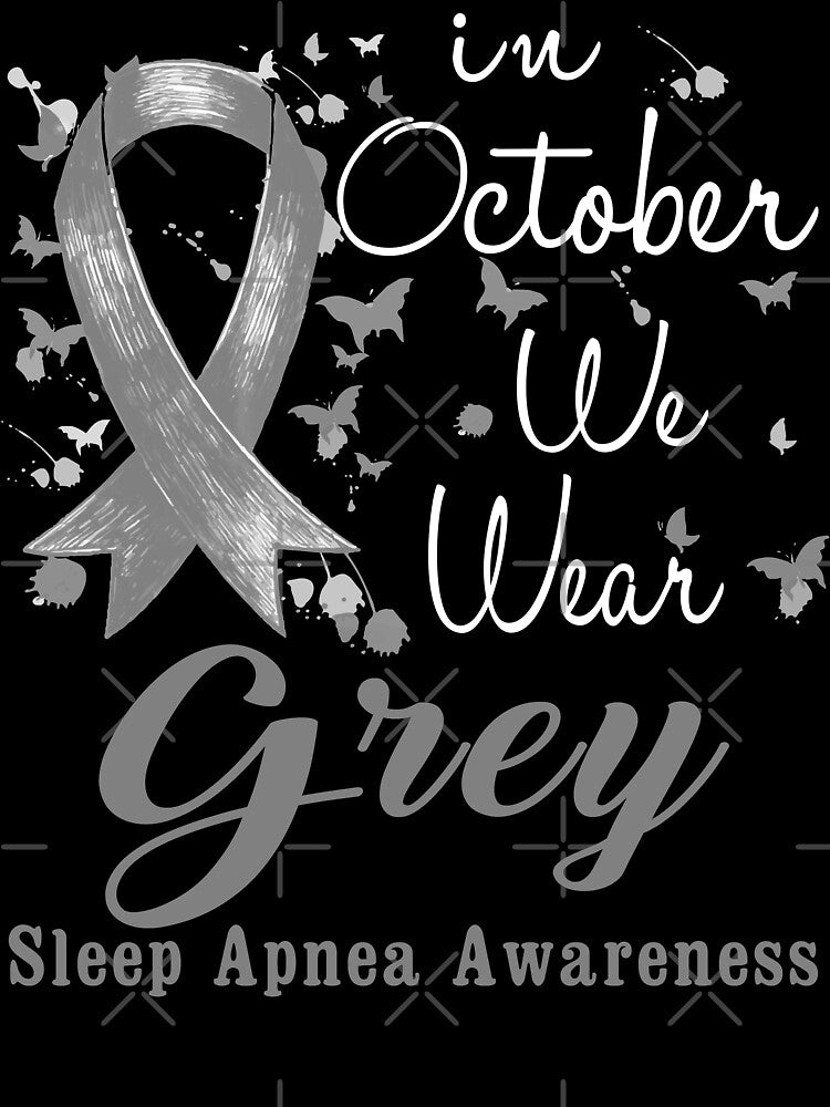 In October We Wear Grey Ribbon Sleep Apnea Awareness by largellie