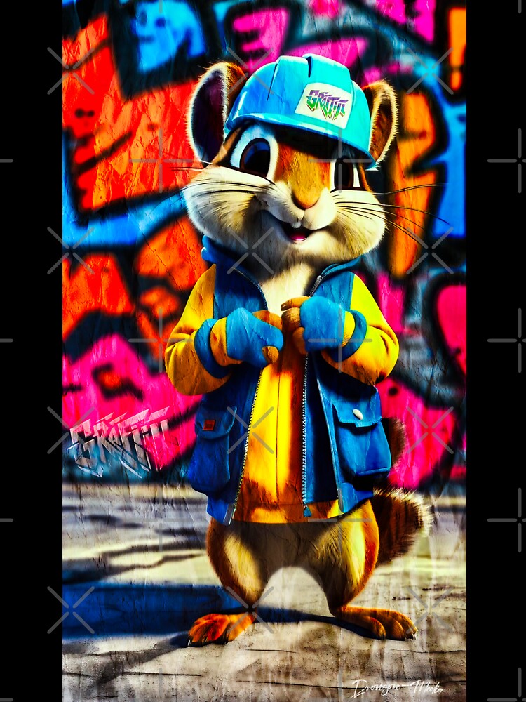 Urban Graffiti Street Art Chipmunk by Drone-tees