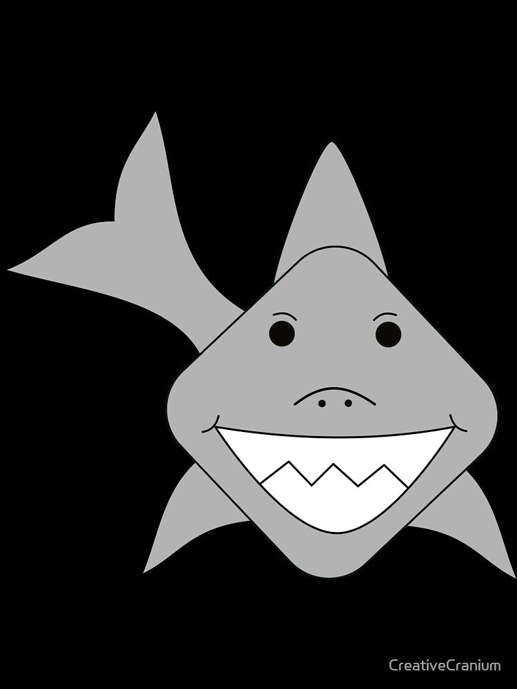 Cute Shark With A Precious Face Drawn in The Kawaii Style by CreativeCranium