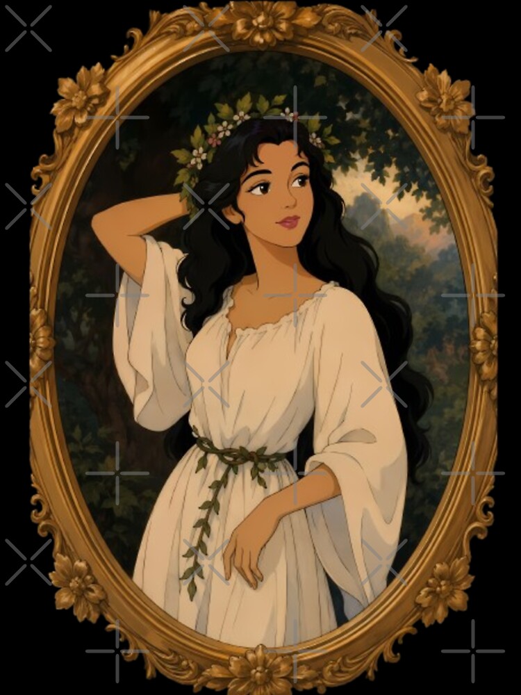 Enchanted Forest Maiden – Vintage Fantasy Portrait Art by  Hollow Moon Studios.