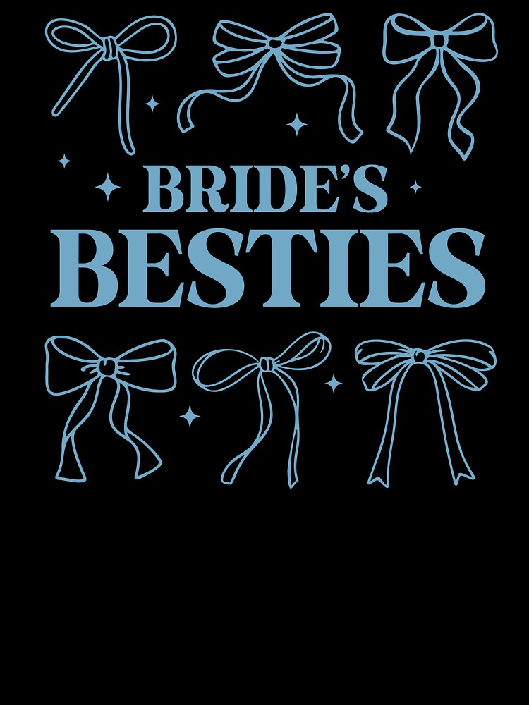 Bride's Besties Blue Coquette Bows Bridesmaid Squad by krystalRomanart