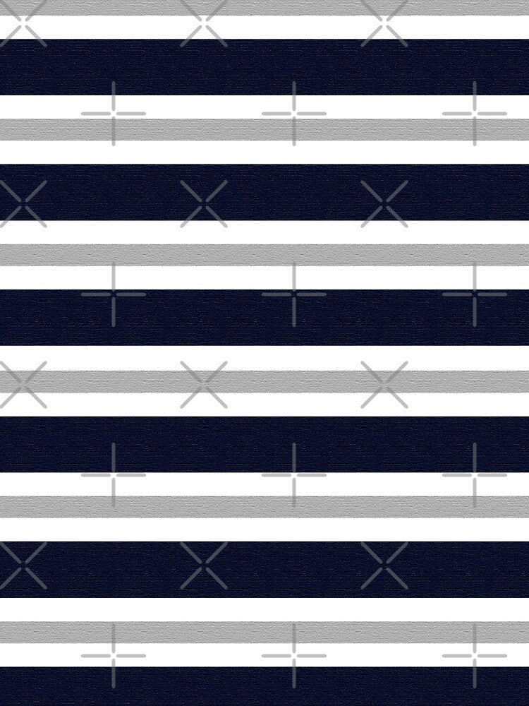 Grey and Blue Stripes Print by RSDigitalPrintDesign