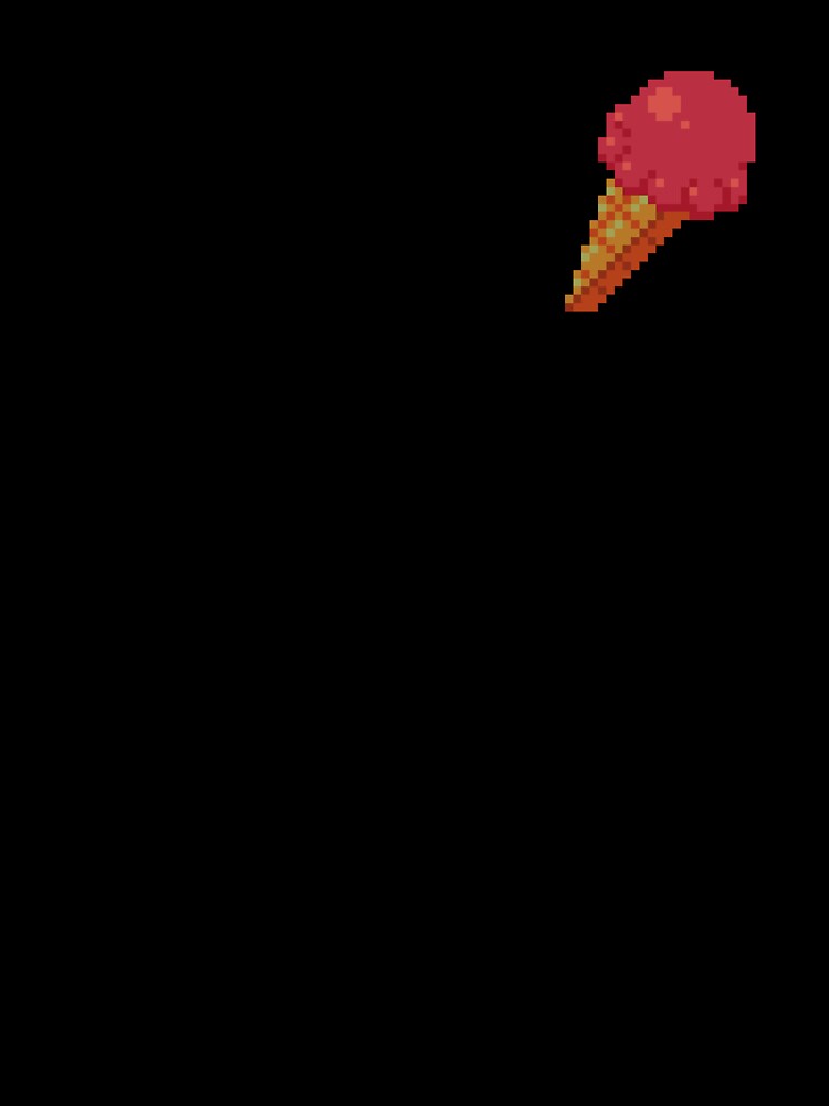 Pixel Strawberry Ice Cream - pixel food art by LittleFoodShop