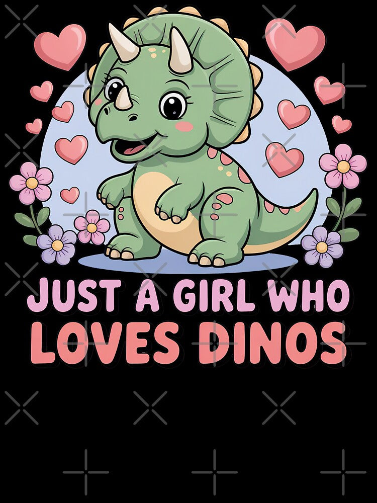Cartoon Dinosaur, Just A Girl Who Loves Dinos by graphic-genie