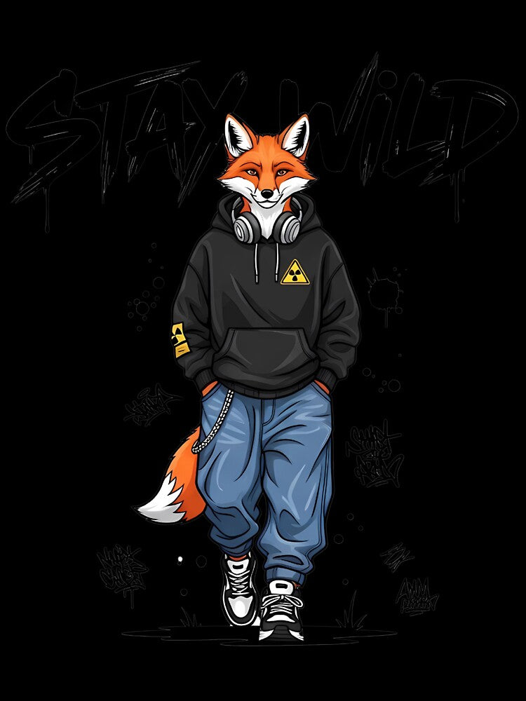 Urban Streetwear Fox Graphic Graffiti Typography Design by BorenStore