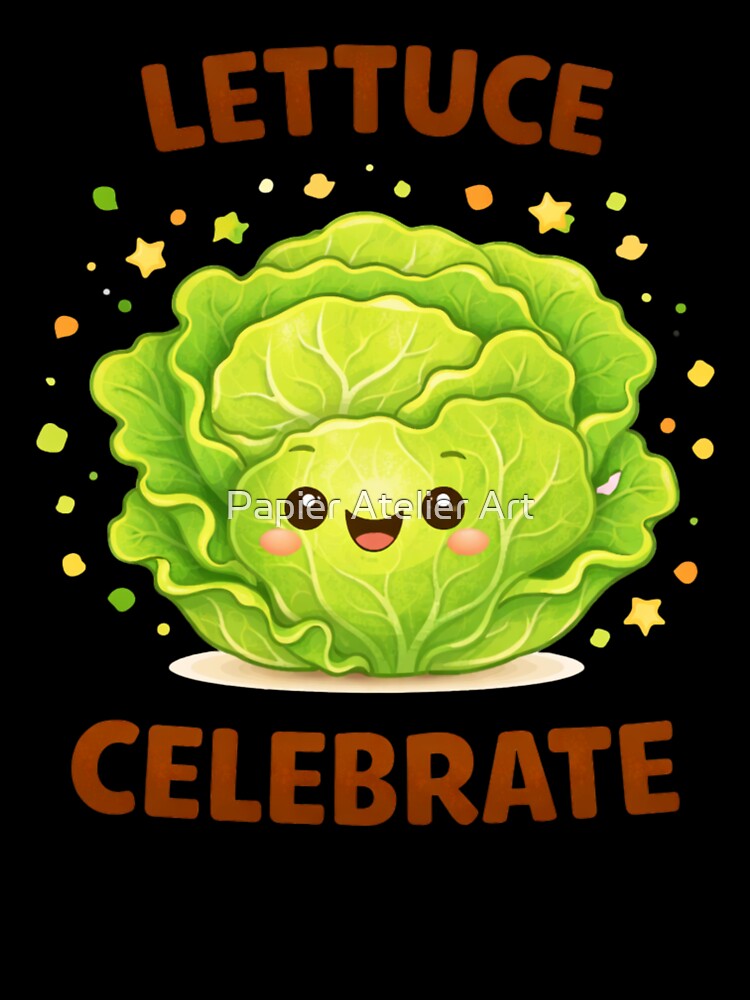 Lettuce Celebrate Cute Food Pun by Papier Atelier Art