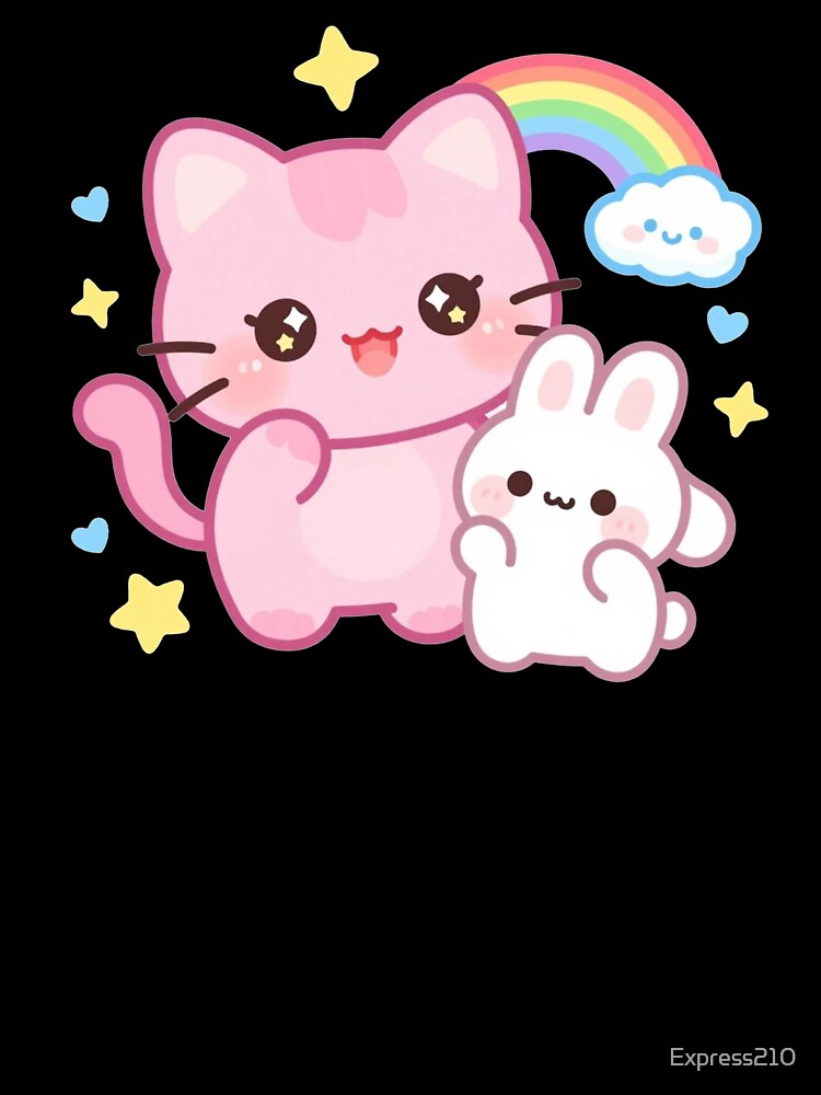 Pink Kawaii Hello Kitty and Bunny by Express210