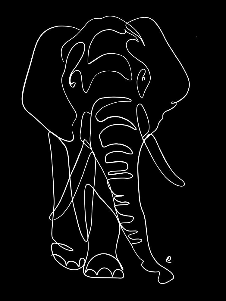 Elephant One line art by Tinteria
