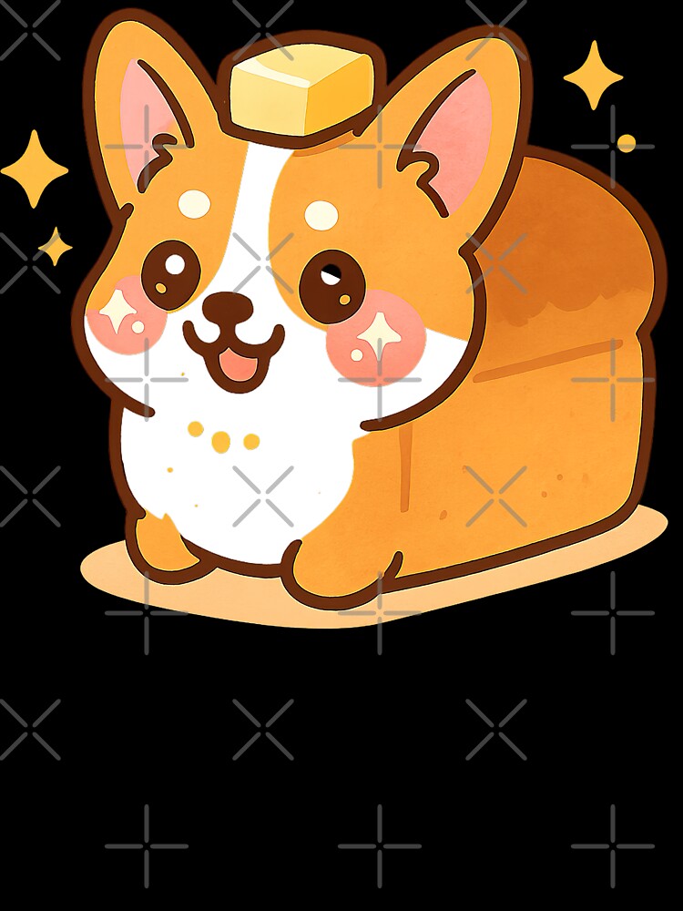 Cute Kawaii Corgi, Bread Loaf Corgi, Kawaii Corgi by graphic-genie