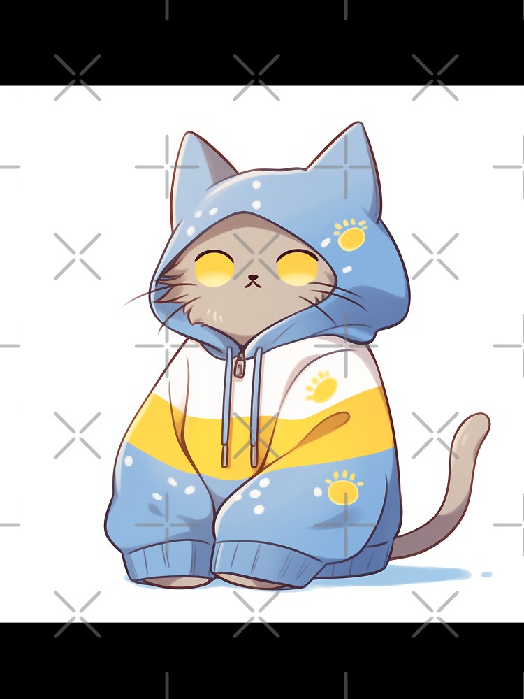 Cat in oversized hoodie by SoraSketch