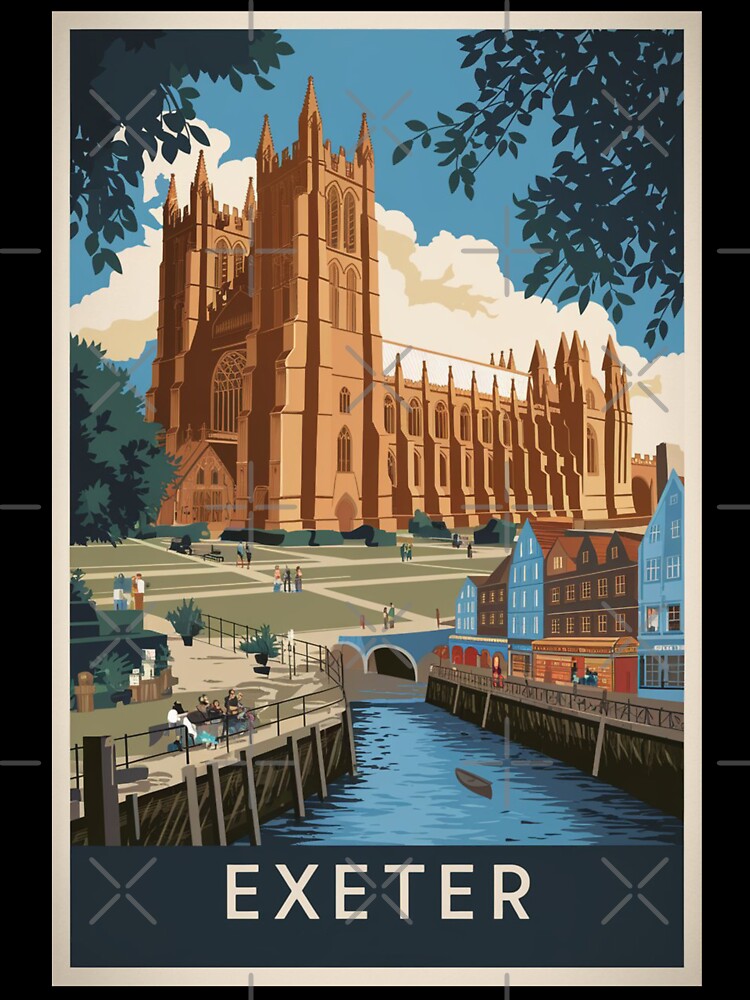 Exeter Vintage Travel Poster by TravelerRat