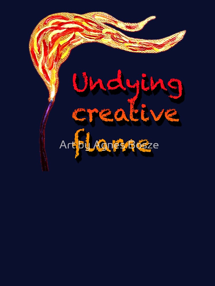 Undying Creative Flame, Original Canvas Painting Art Design by Art by Agnes Bosze