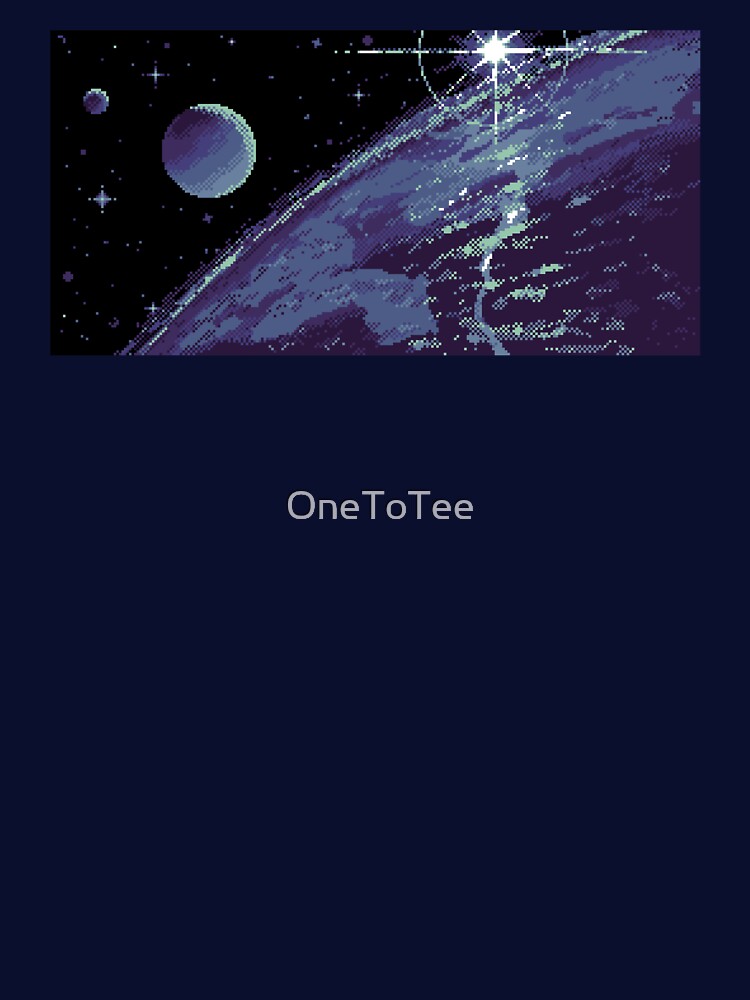 Retro Pixel Art Cosmic Horizon by OneToTee