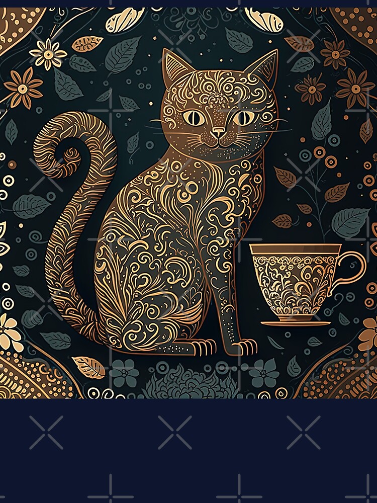 Cat and Coffee Design Pattern by Juliascutecornr