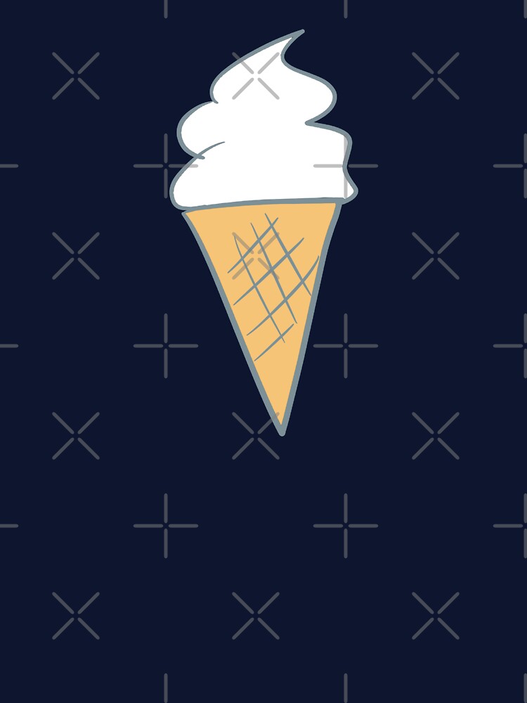 Soft-Serve Cartoon Style Vanilla 99 Ice Cream Pattern Brown background by Karen Ekdahl