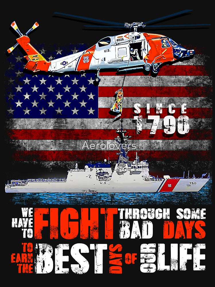 US Coast Guard Veteran T shirt Vintage Veteran Flag Tees T-Shirt by Aerolovers