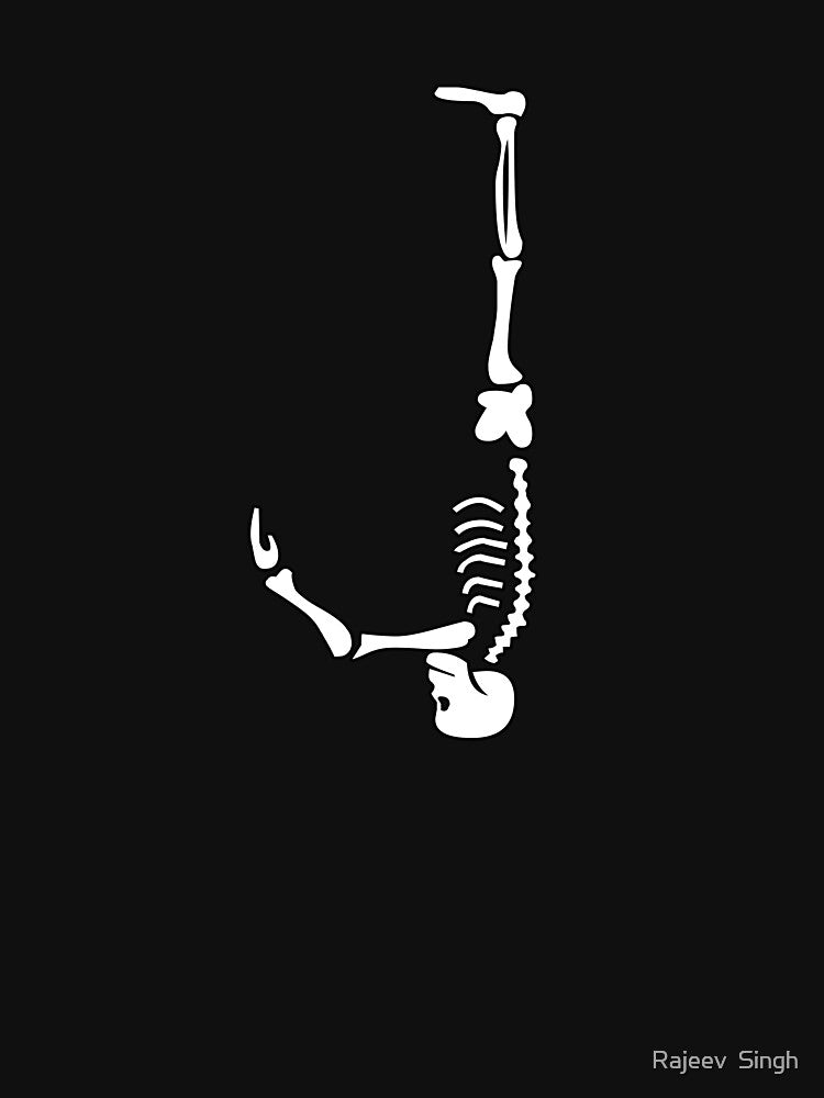 Skulls doing yoga initial monogram J by Rajeev  Singh