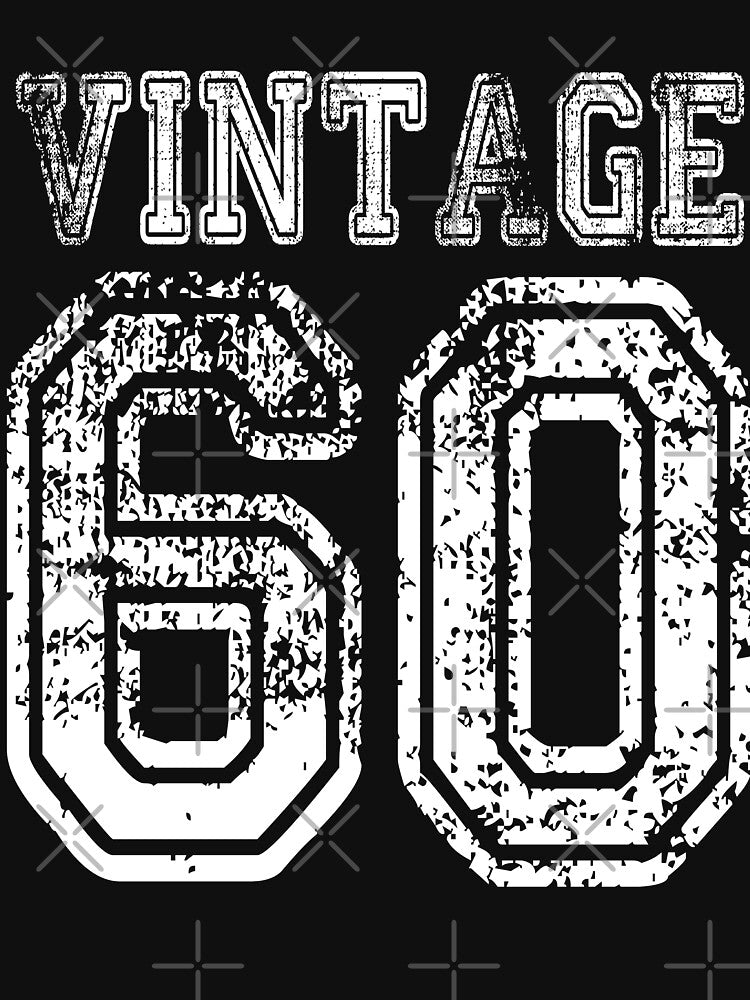 Vintage 60 2060 1960 T-shirt Birthday Gift Age Year Old Boy Girl Cute Funny Man Woman Jersey Style by arcadetoystore