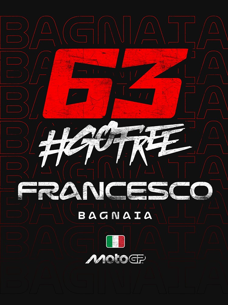 Francesco Bagnaia Number 63 Italy MotoGP Ducati Lenovo Team GOFREE by Stotee
