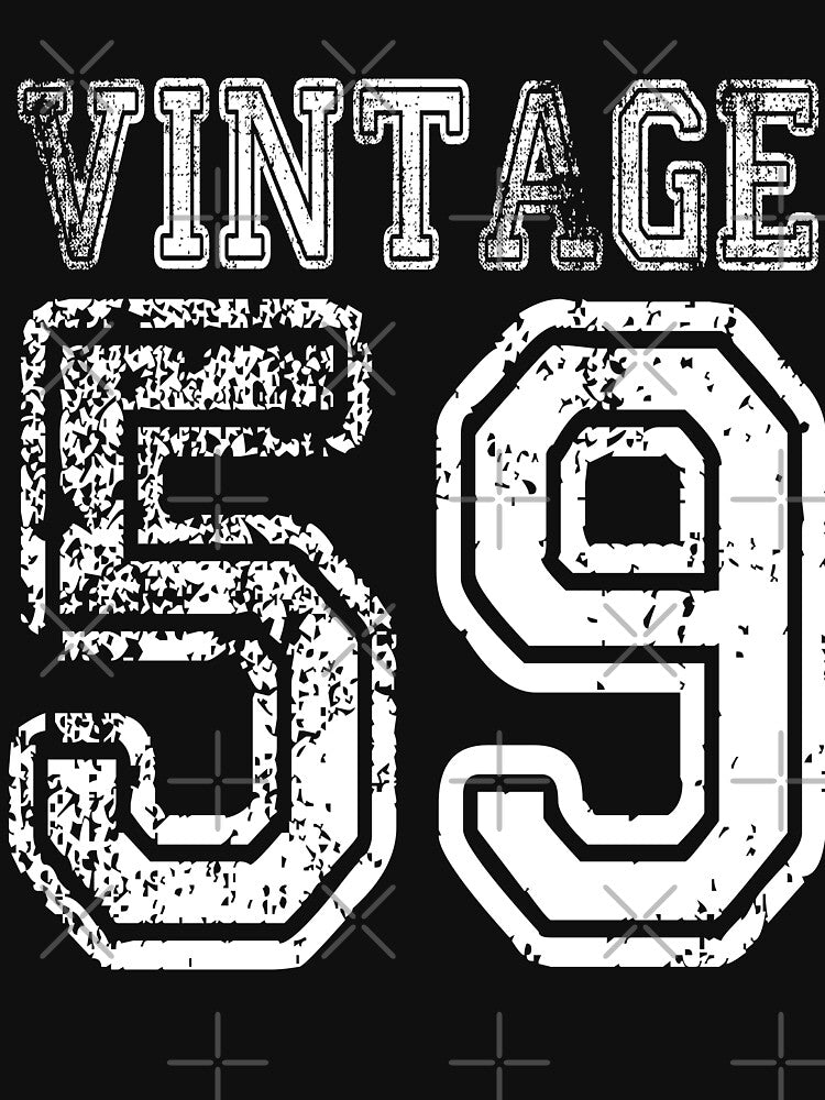 Vintage 59 2059 1959 T-shirt Birthday Gift Age Year Old Boy Girl Cute Funny Man Woman Jersey Style by arcadetoystore