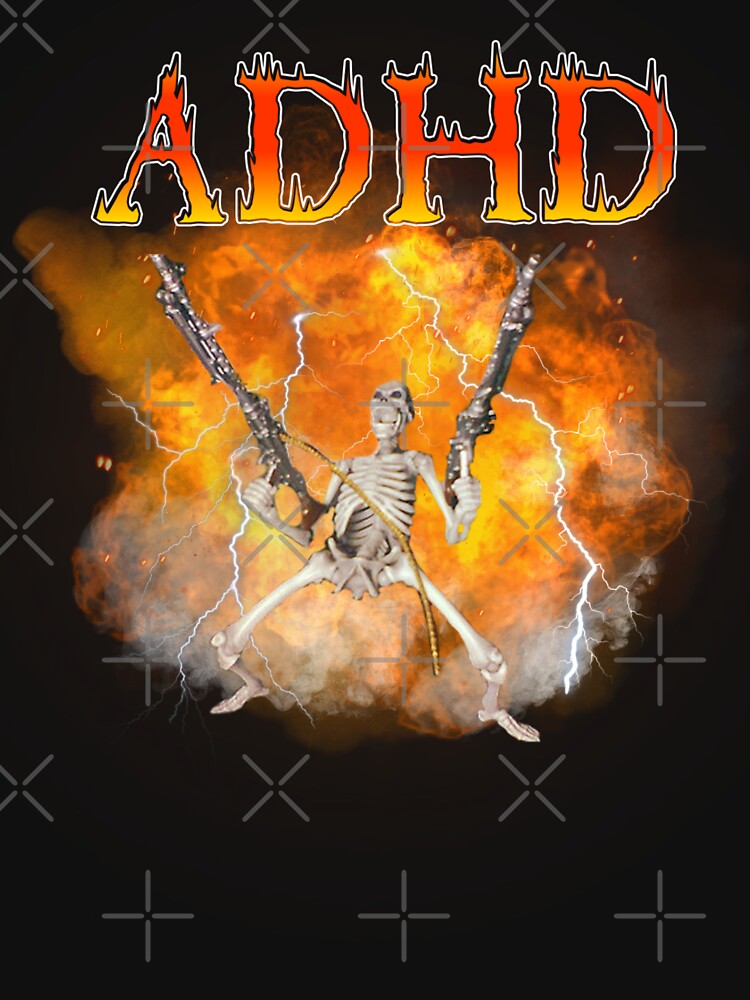 ADHD Skeleton with Machine Gun Meme by shoyy