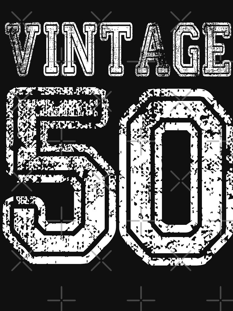 Vintage 50 2050 1950 T-shirt Birthday Gift Age Year Old Boy Girl Cute Funny Man Woman Jersey Style by arcadetoystore