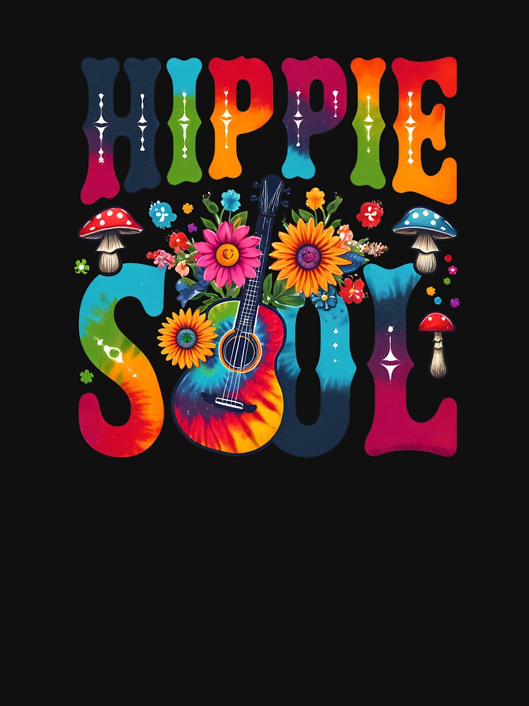 Hippie Soul Boho Guitar Flower Power by PrntqTreasures
