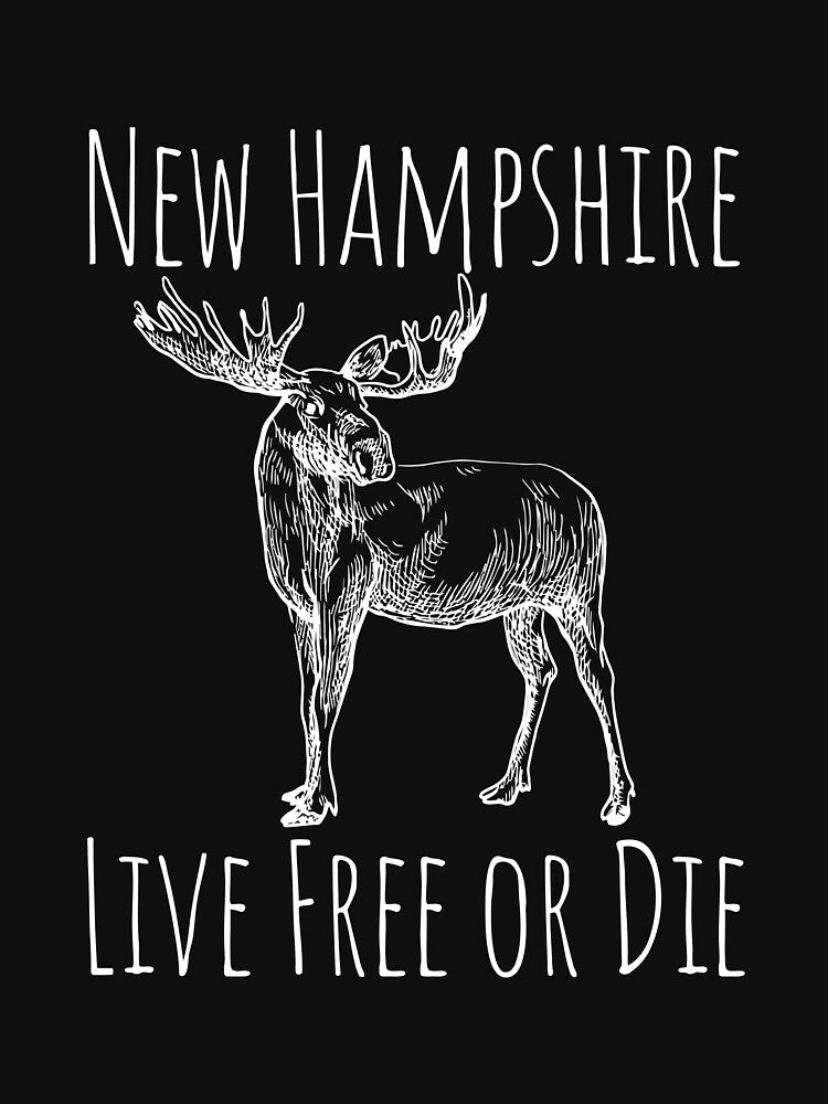 Nh Live Free Or Die Moose Long Sleeve Shirt New Hampshire by ichieli