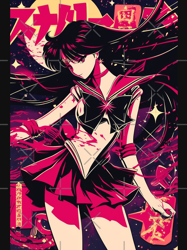 Sailor Mars Vaporwave City Nights by AnimeArsenalPrints