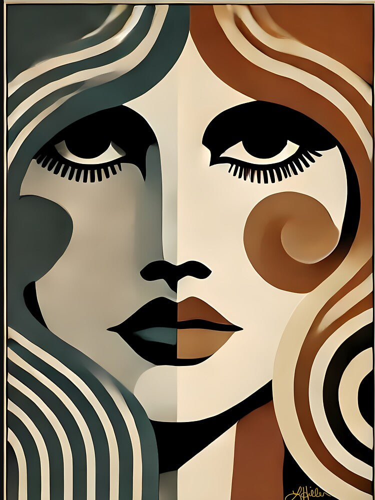 Mid Century Modern Art Duality of Shadow and Light by Lee Hiller Designs