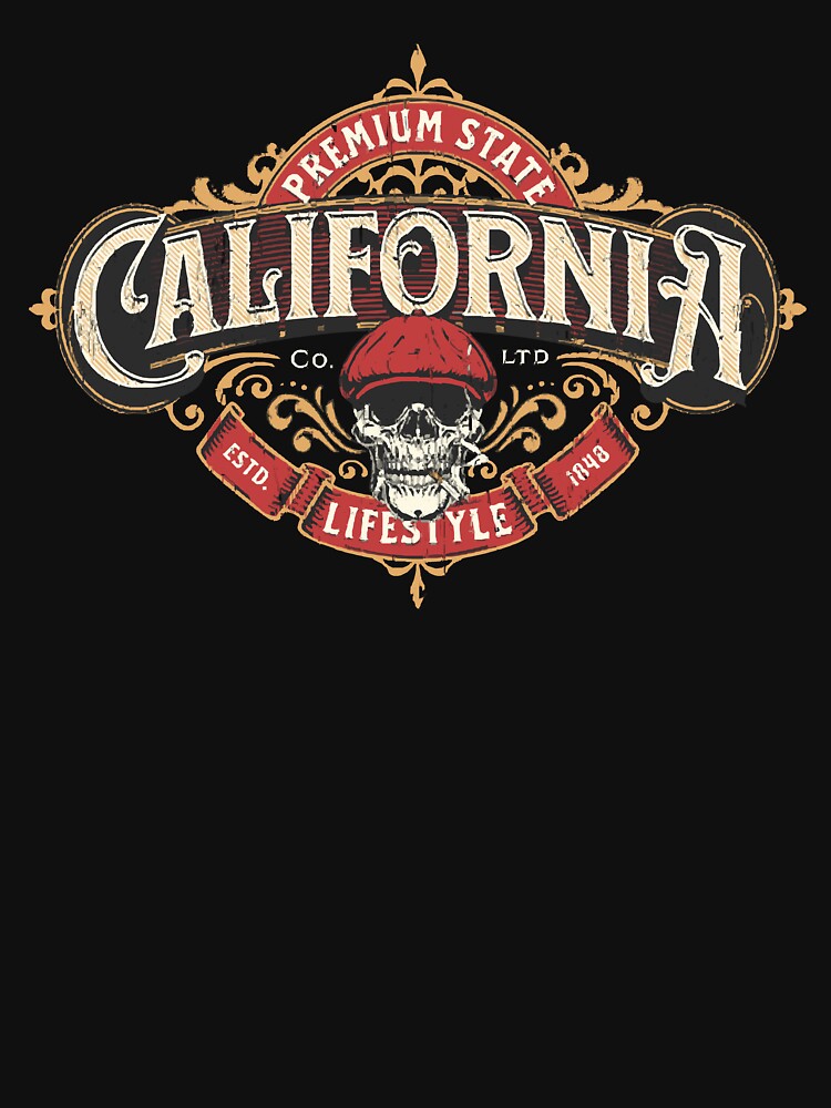 California lifestyle premium state vintage label by maryettapate
