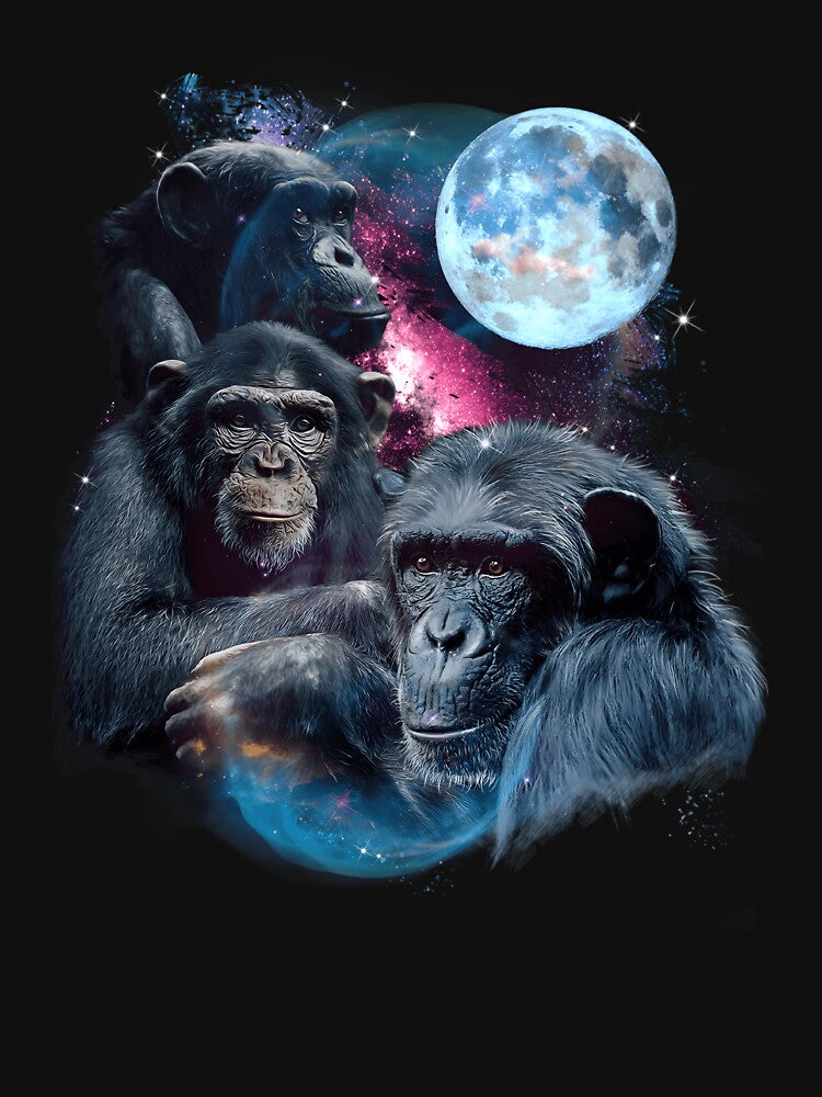 3 Moon Chimpanzee Monkey Chimp Ape Animal Novelty by neyvrvdpez49