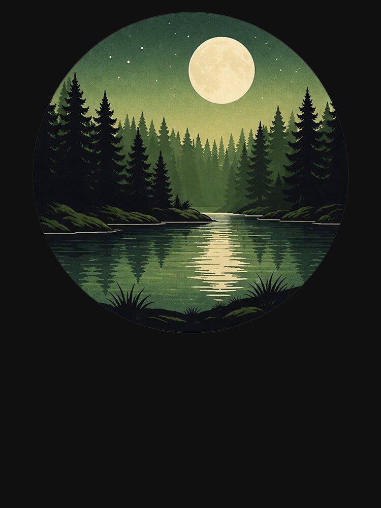 vintage night forest art by stikrusak
