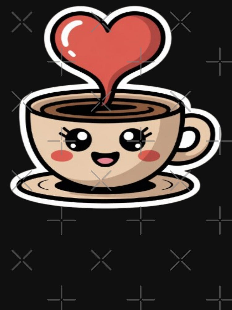 Cute Coffee Cup with Heart Kawaii by DailySparks