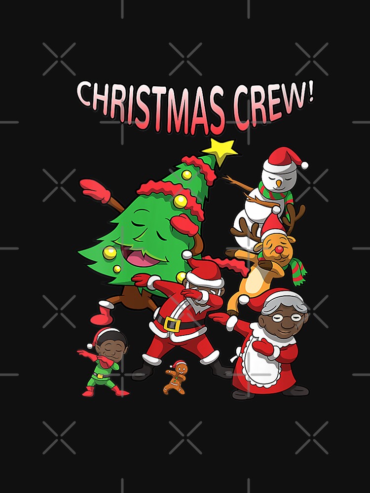 Womens Black Santa Claus Shirt African American Christmas Crew Tee V-Neck T-Shirt by BehmeJenell