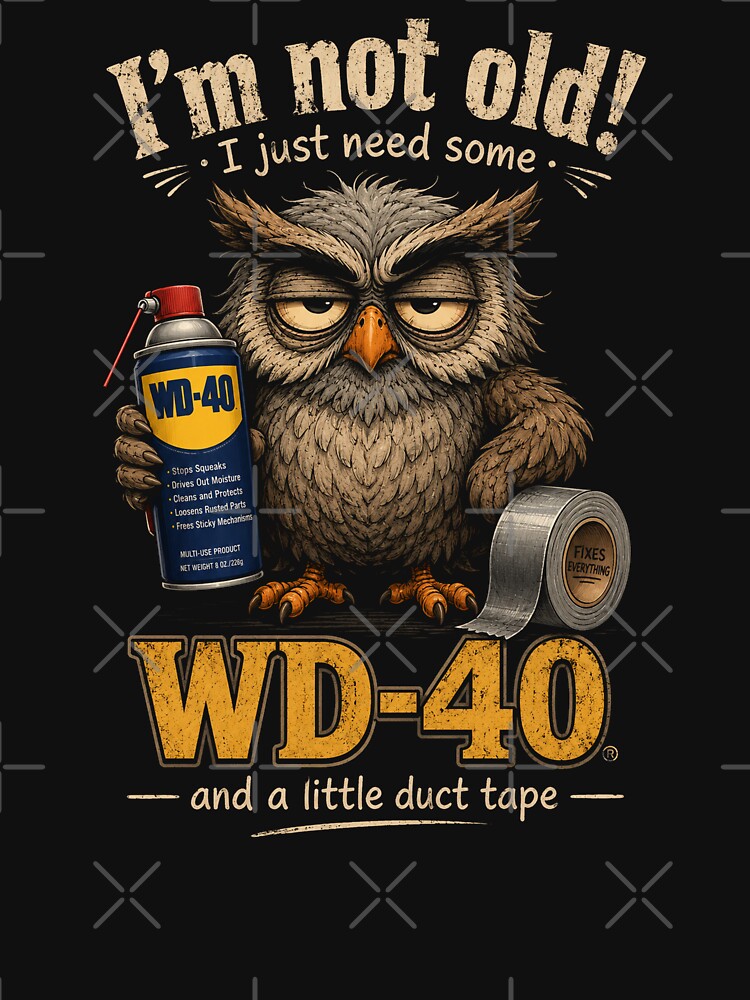 Owl I'm Not Old I Just Need Some WD-40 & A Little Duct Tape by will freed18