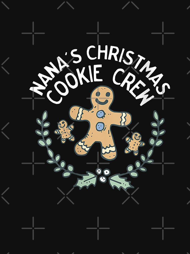 Womens Cute Nana39;s Christmas Cookie Crew for Grandchild Grandkid V-Neck T-Shirt by BehmeJenell