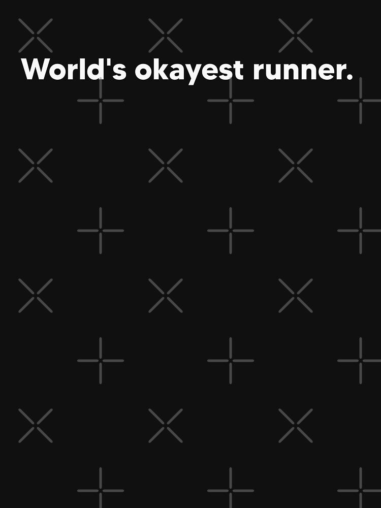 World's okayest runner - white by Lateef Prints