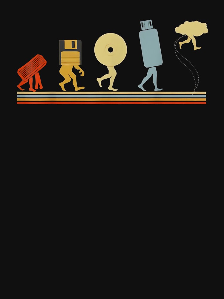 Funny Evolution Data Storage Retro Tech Computer Nerd Geeks by Goleon12